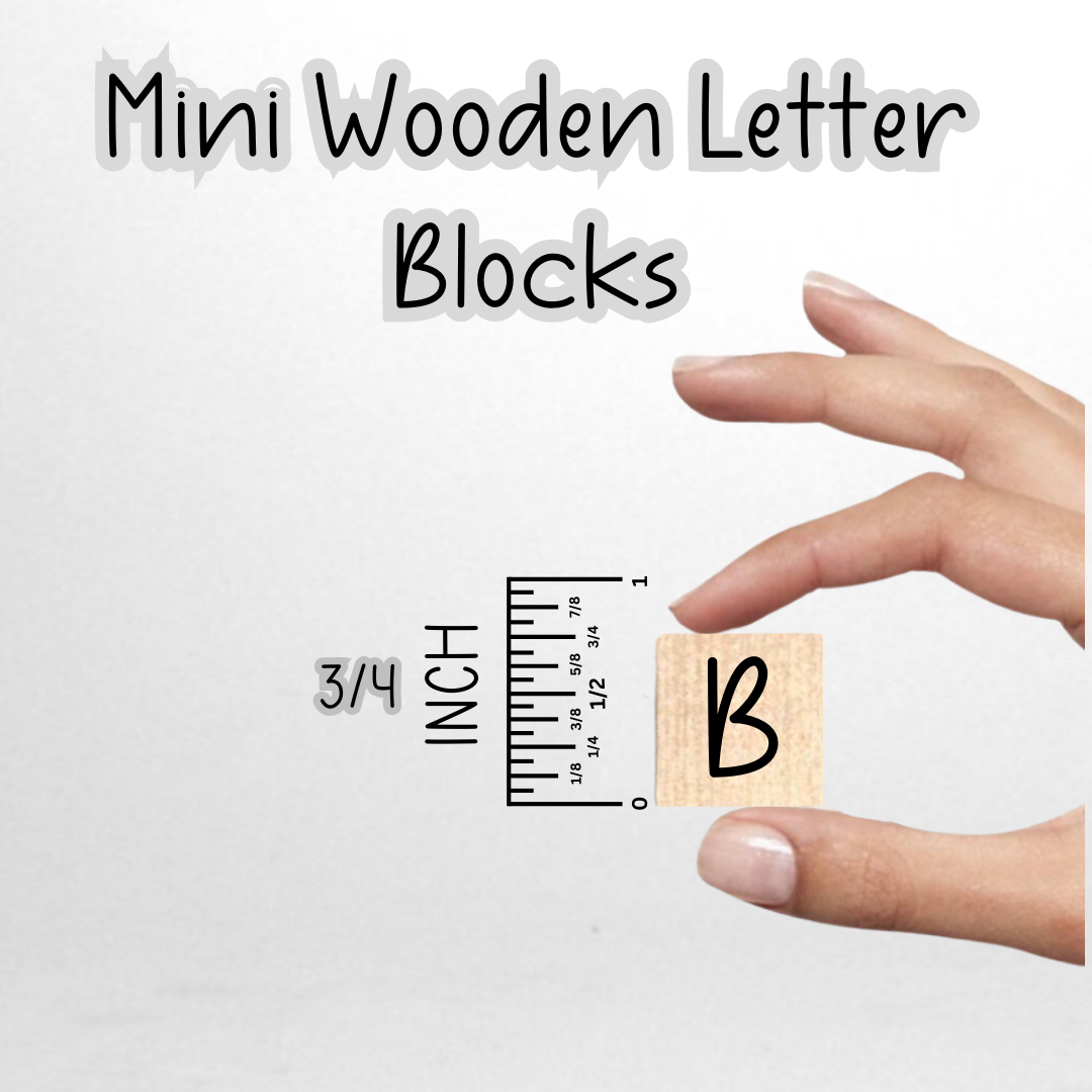 Minimalist Engraved Wooden Letter Blocks customizable - 3/4 inches