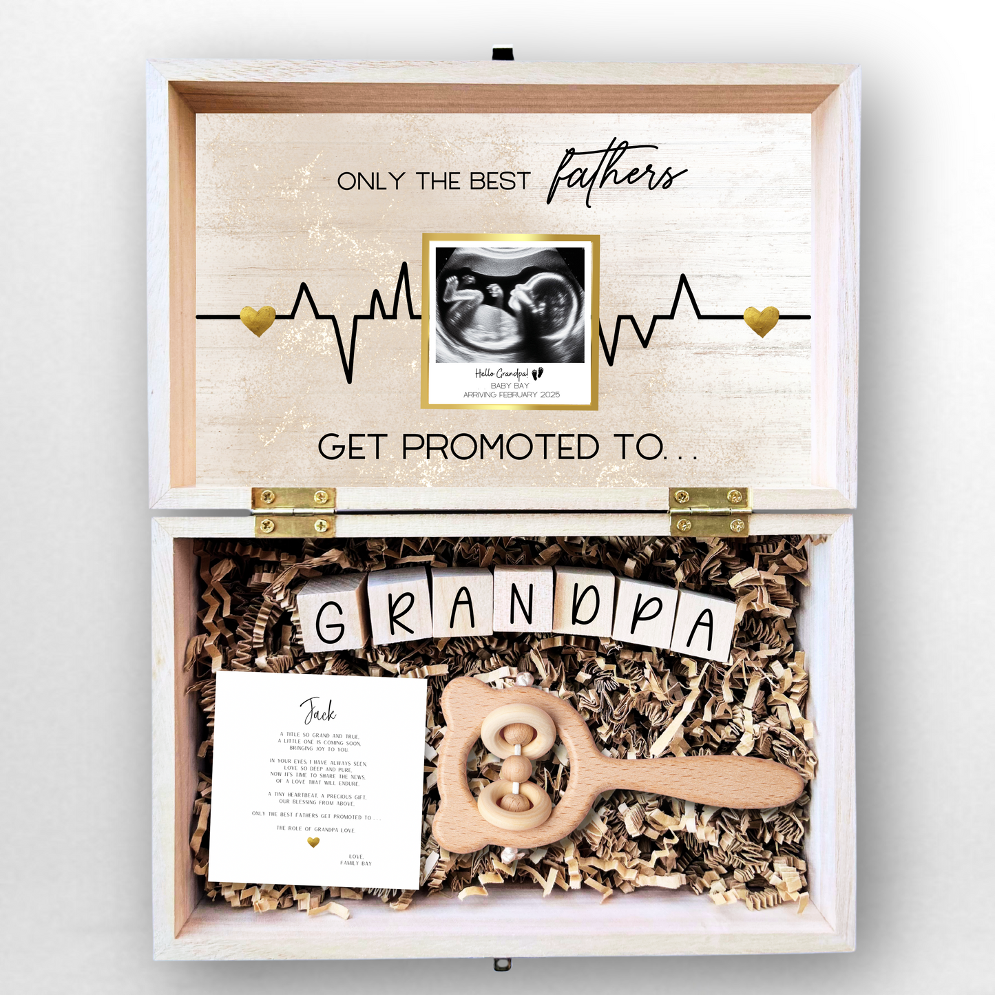 Luxurious Pregnancy Announcement Engraved Wood Gift Box