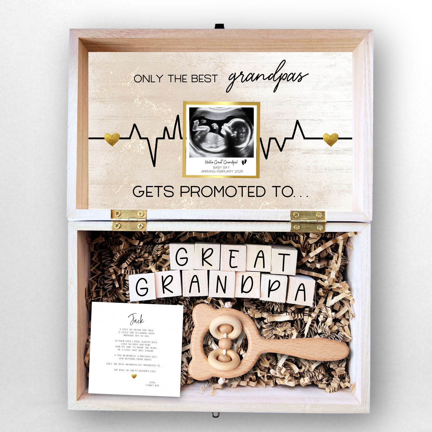 Luxurious Pregnancy Announcement Engraved Wood Gift Box