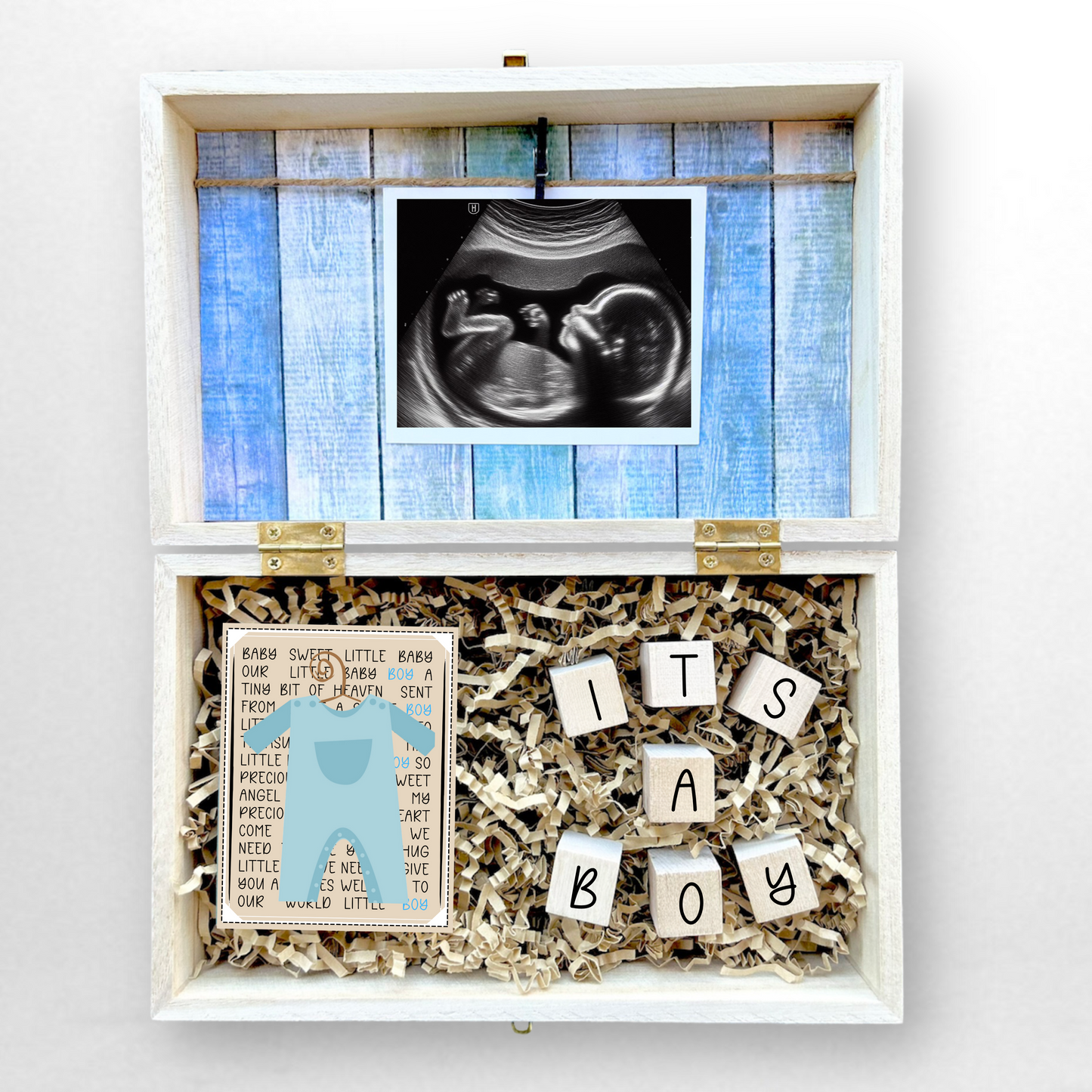Baby Gender Reveal Gift Box Engraved Personalized Keepsake Baby Shower It's Boy or Girl Surprise Parents To Be Gift for Grandparents