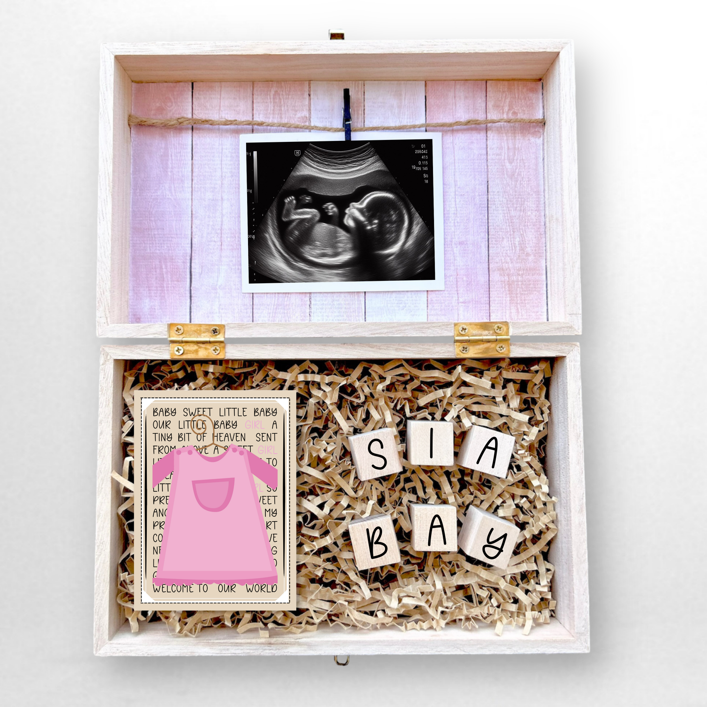 Baby Gender Reveal Gift Box Engraved Personalized Keepsake Baby Shower It's Boy or Girl Surprise Parents To Be Gift for Grandparents