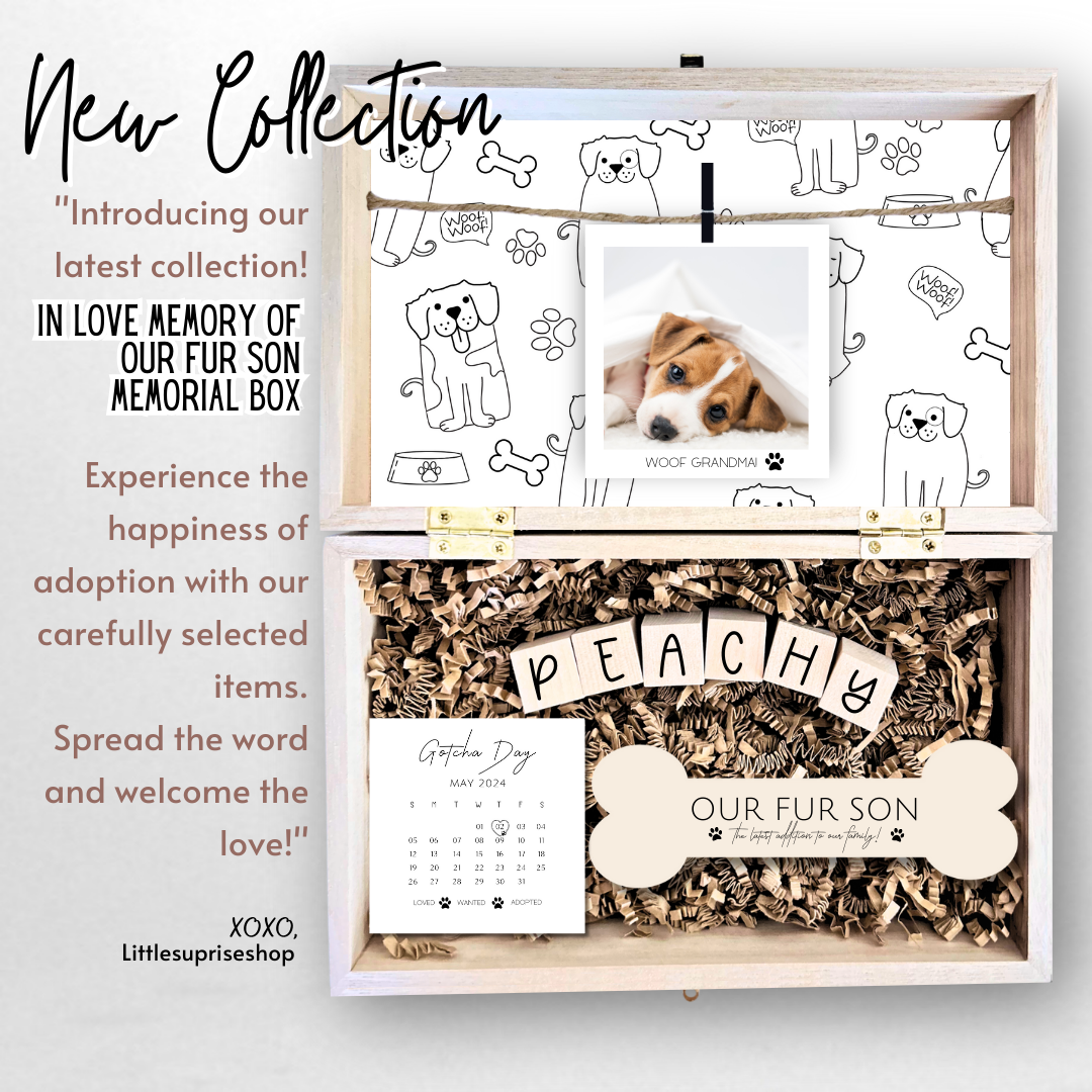 Pet collection of pet adoption announcement and pet memorial memory  gift boxes