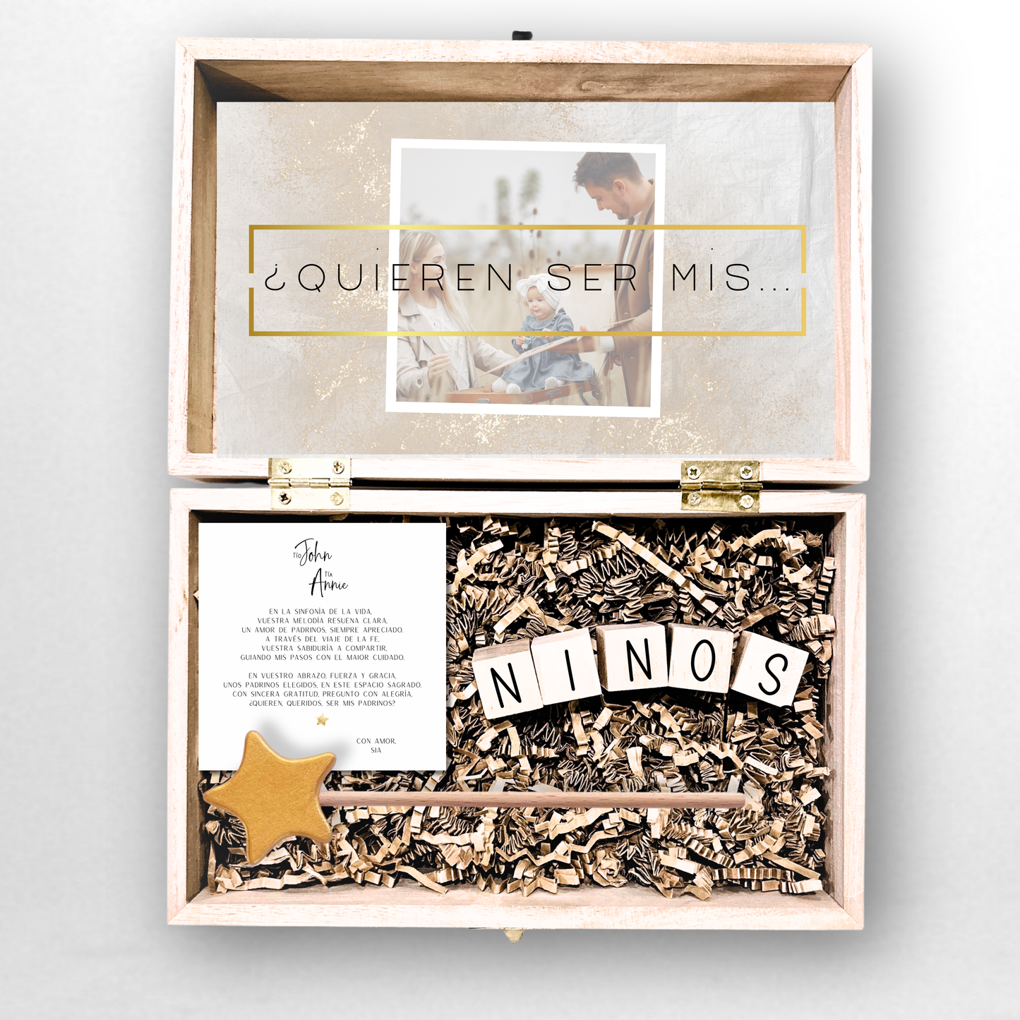 Baptism Proposal Engraved Wooden Gift Box