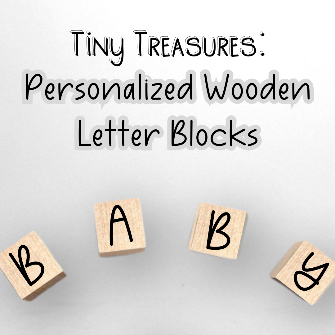 Minimalist Engraved Wooden Letter Blocks customizable - 3/4 inches