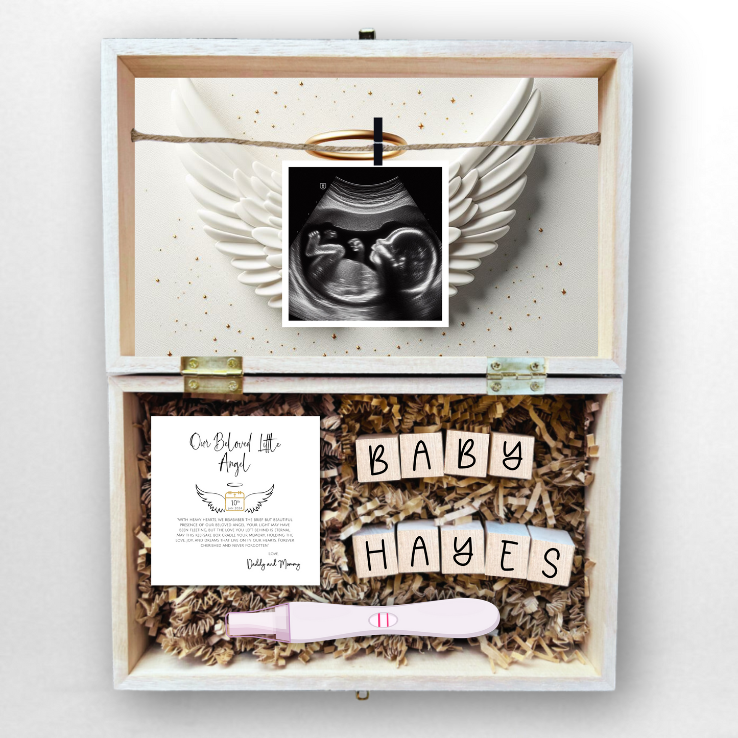 Pregnancy Loss Baby Memorial Engraved Wooden Gift Box