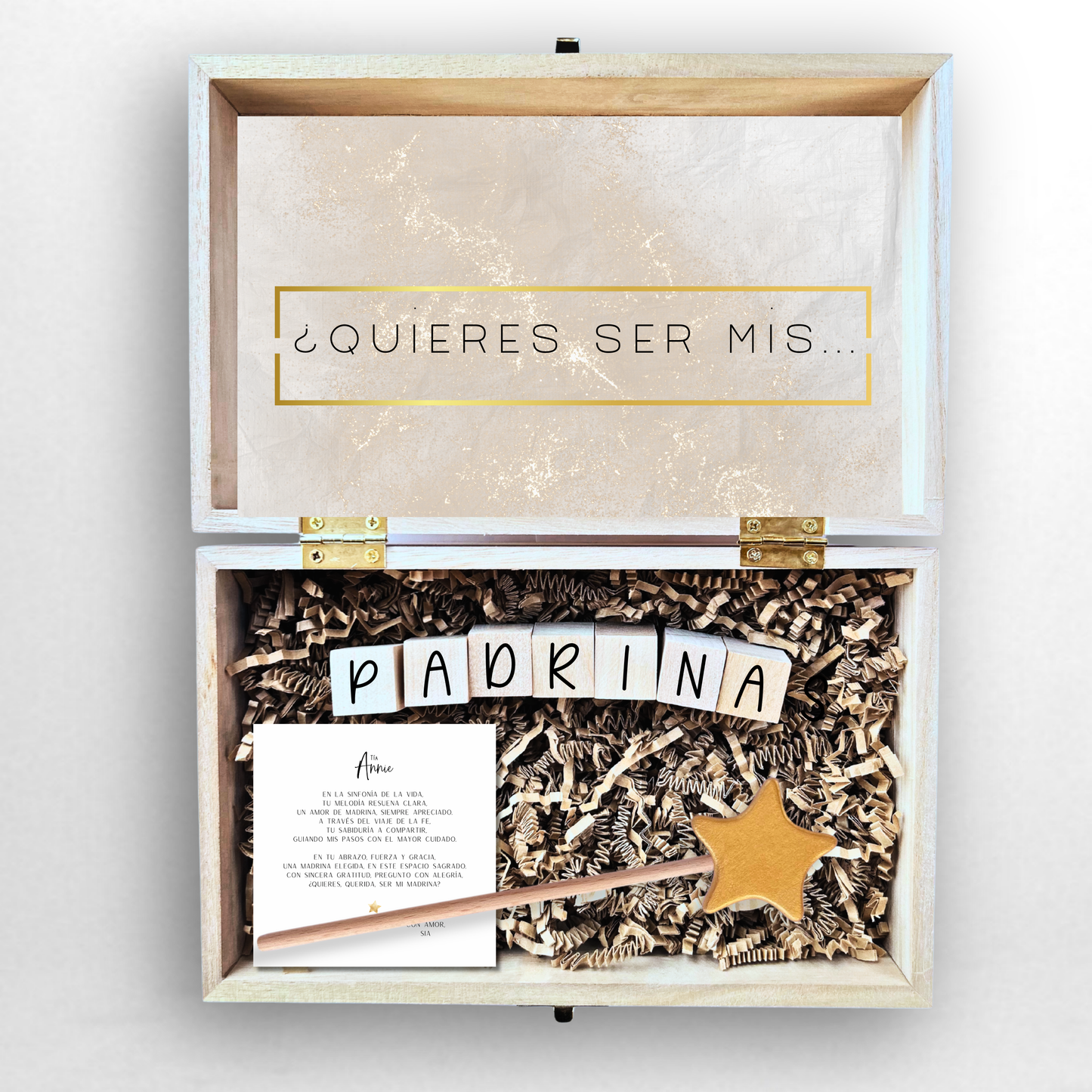 Baptism Proposal Engraved Wooden Gift Box