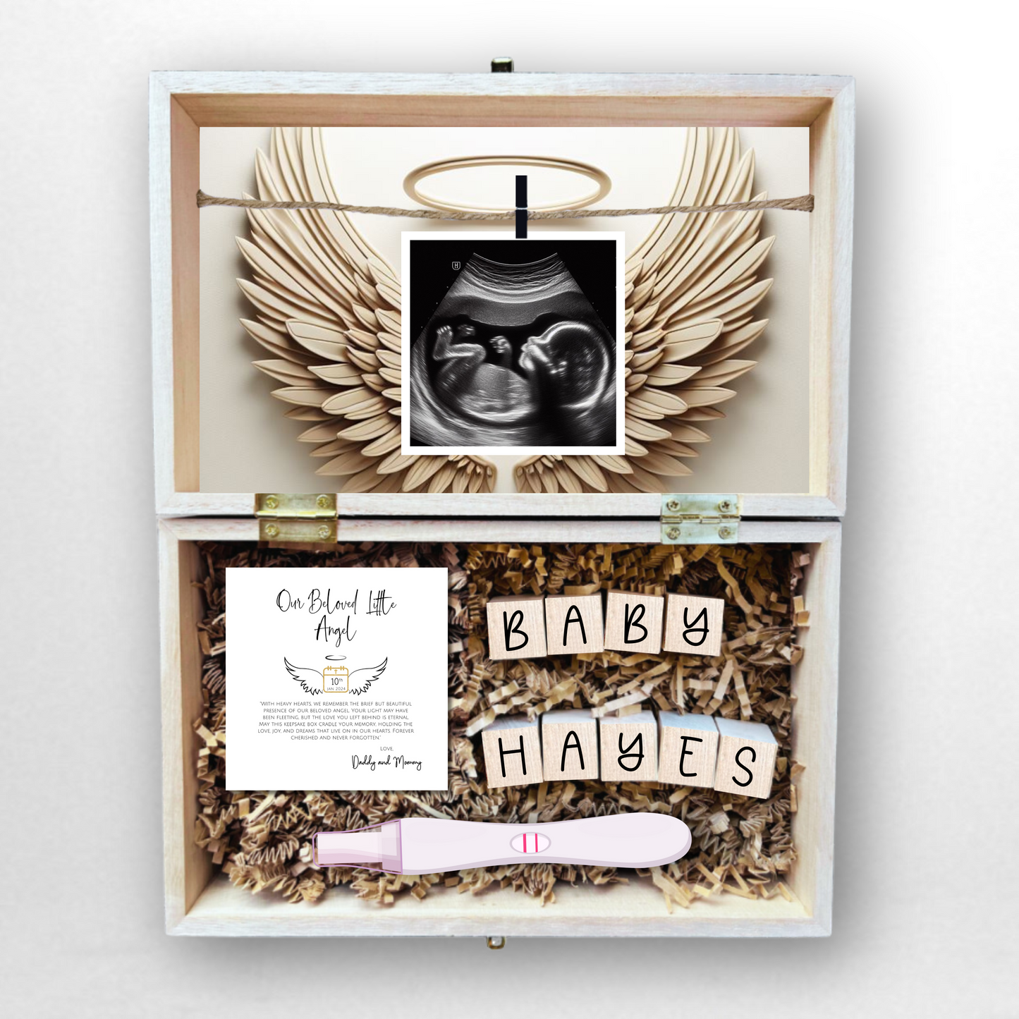 Pregnancy Loss Baby Memorial Engraved Wooden Gift Box