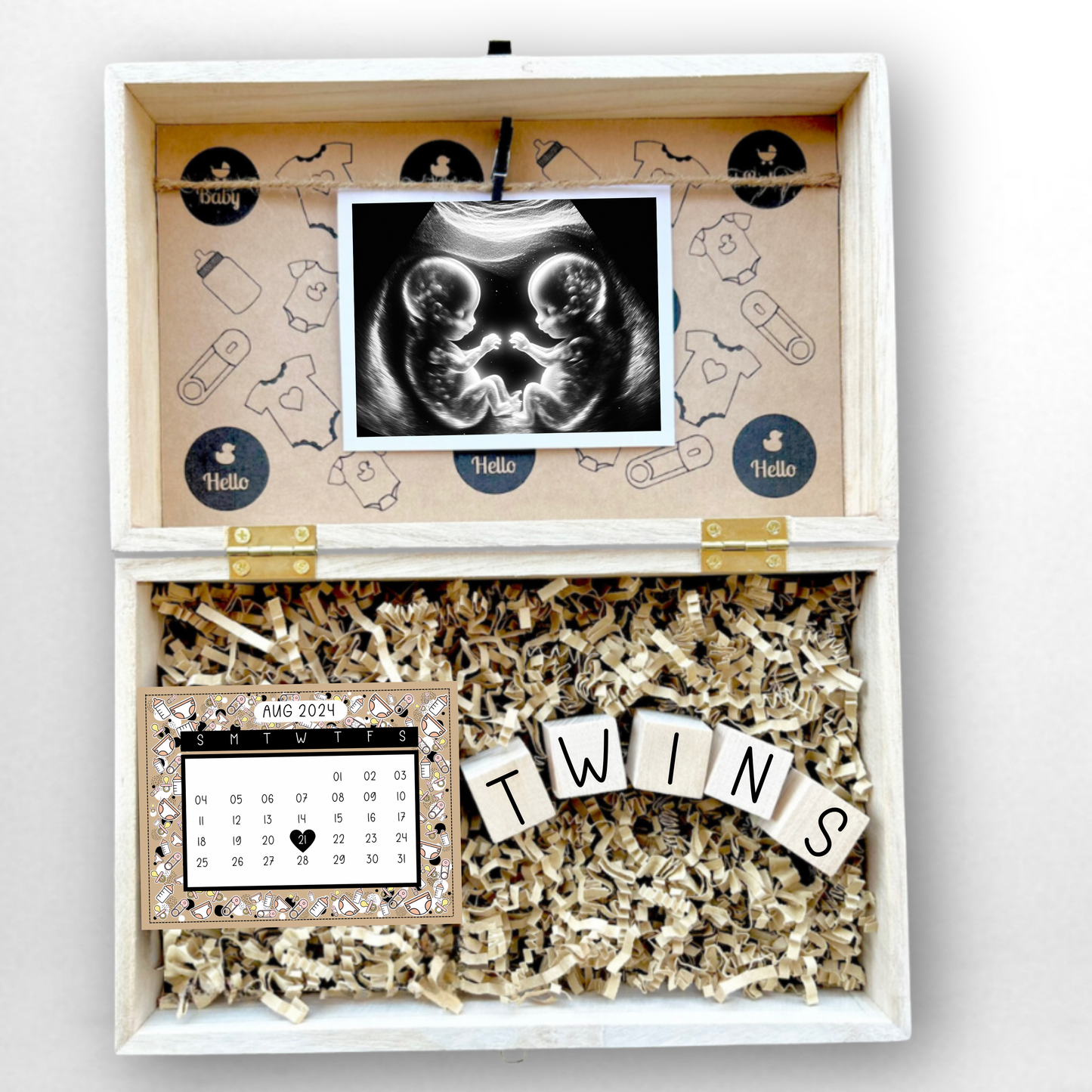 Pregnancy Announcement Engraved Wooden Gift Box