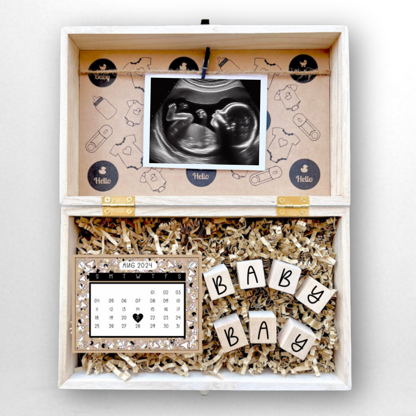 Pregnancy Announcement Engraved Wooden Gift Box