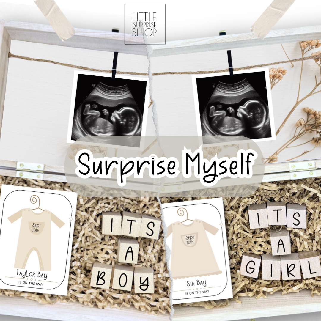 Neutral Gender Baby Gender Reveal Gift Box Engraved Keepsake Celebration Baby Shower It's Boy or Girl Surprise Parent To Be for Grandparents surprise myself