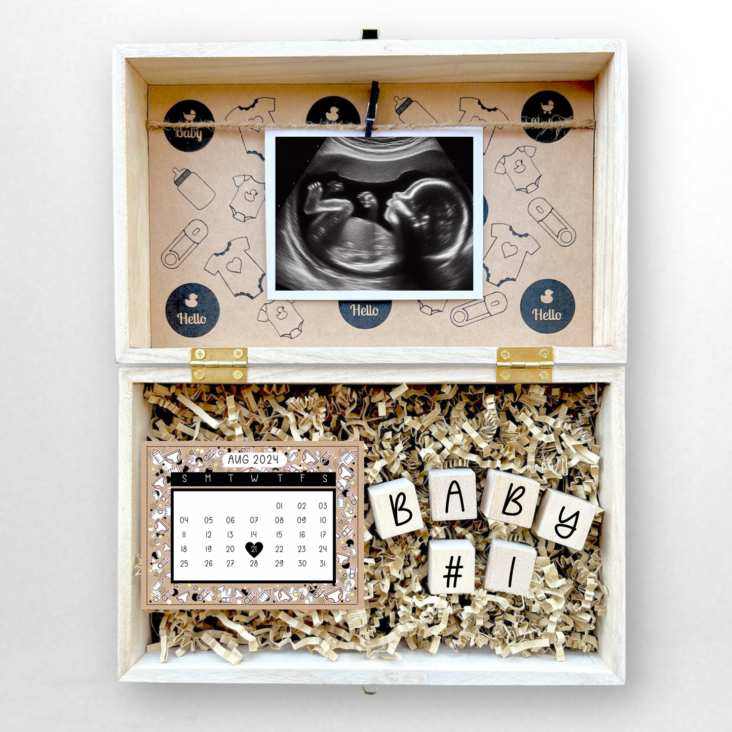 Pregnancy Announcement Engraved Wooden Gift Box