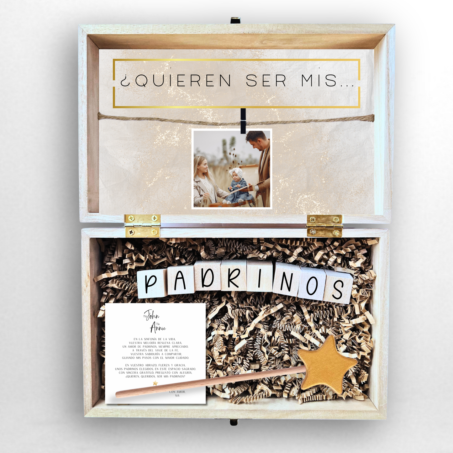 Baptism Proposal Engraved Wooden Gift Box