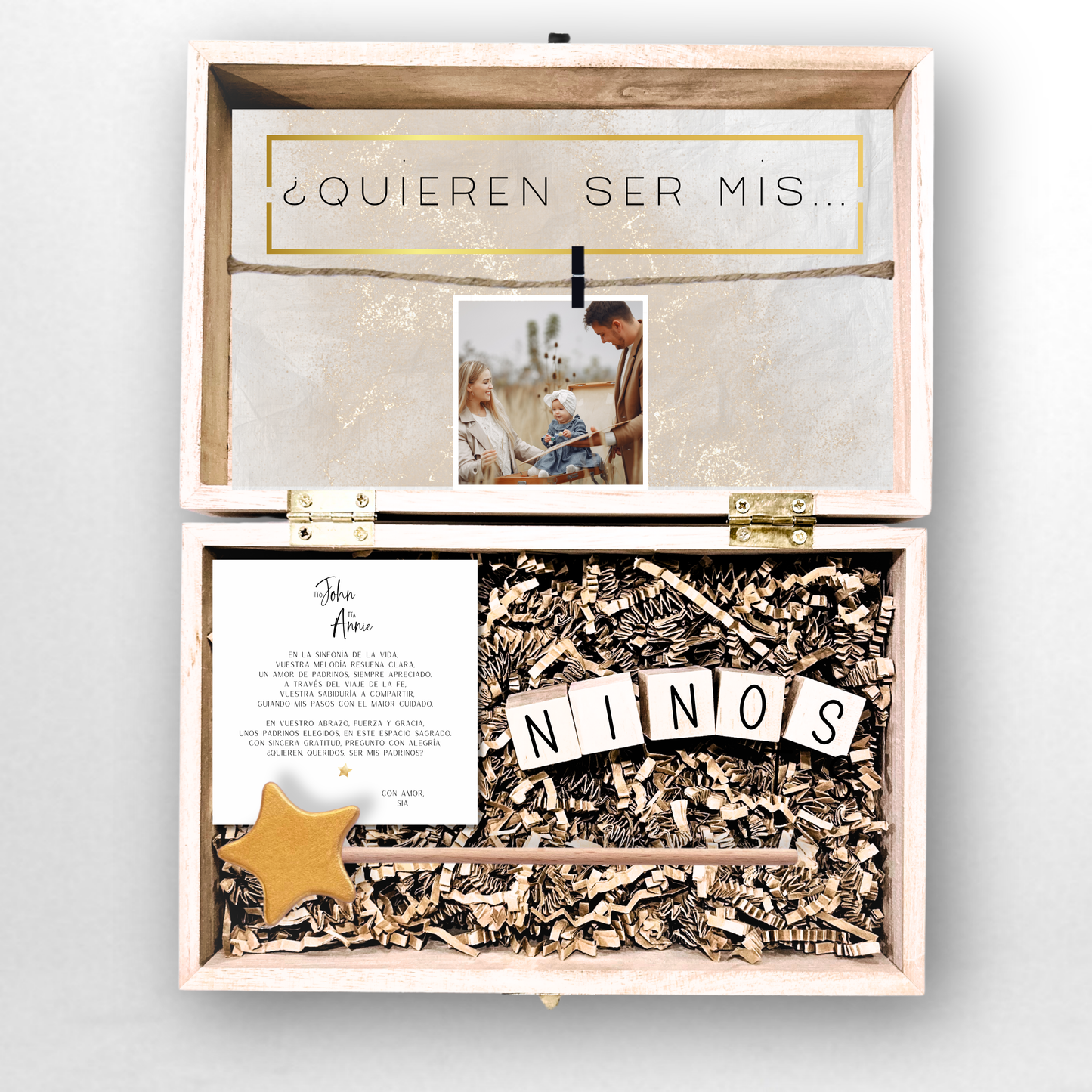 Baptism Proposal Engraved Wooden Gift Box