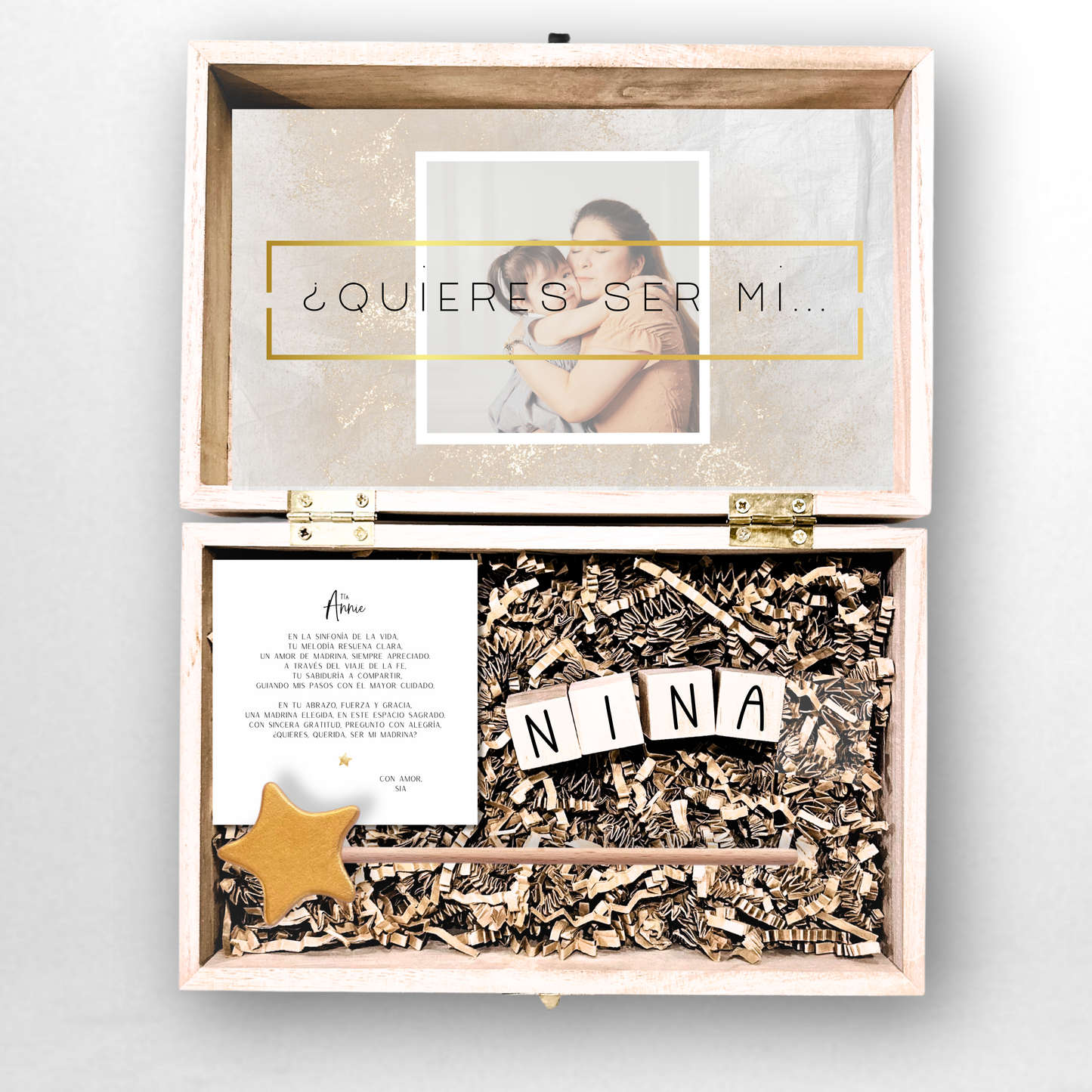 Baptism Proposal Engraved Wooden Gift Box
