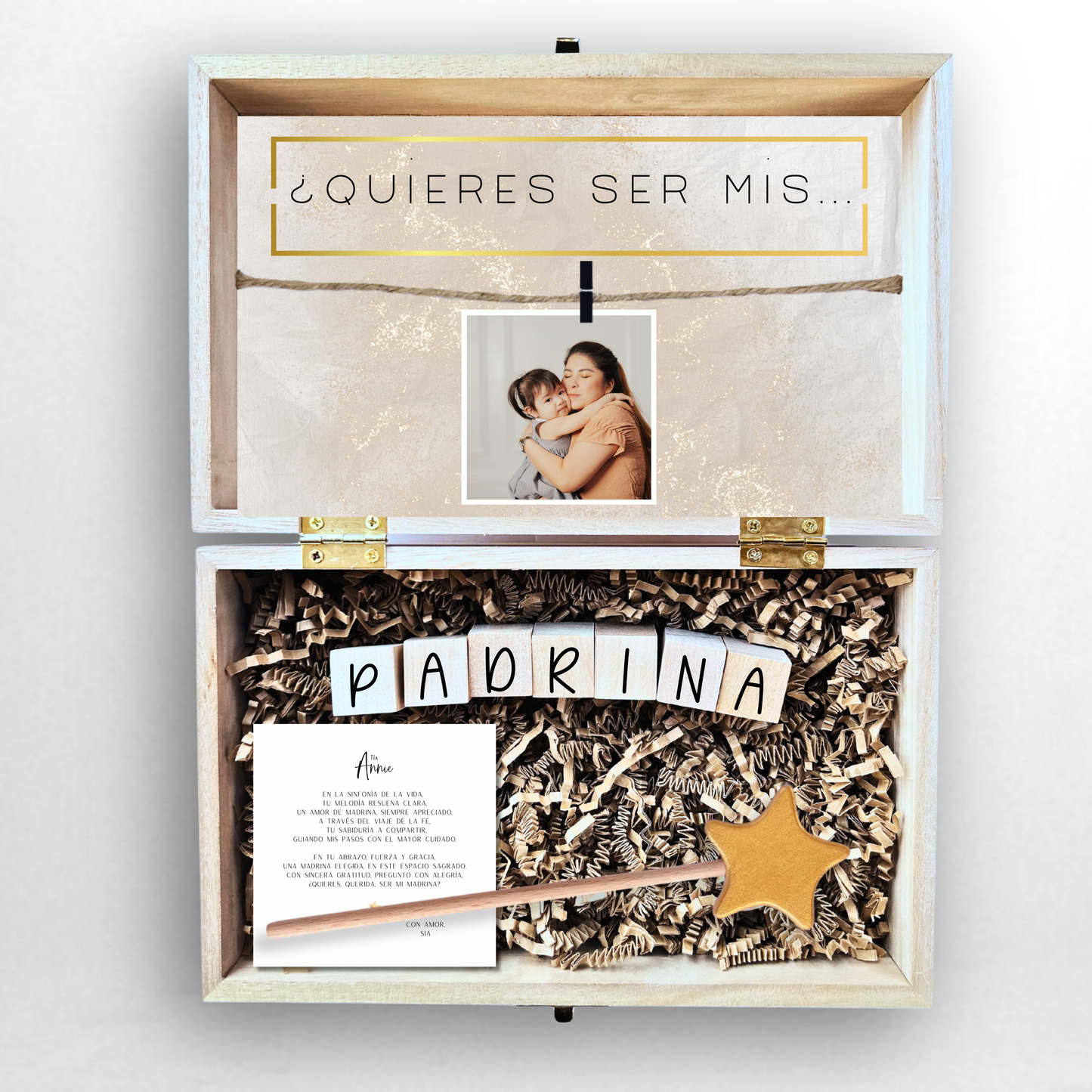 Baptism Proposal Engraved Wooden Gift Box