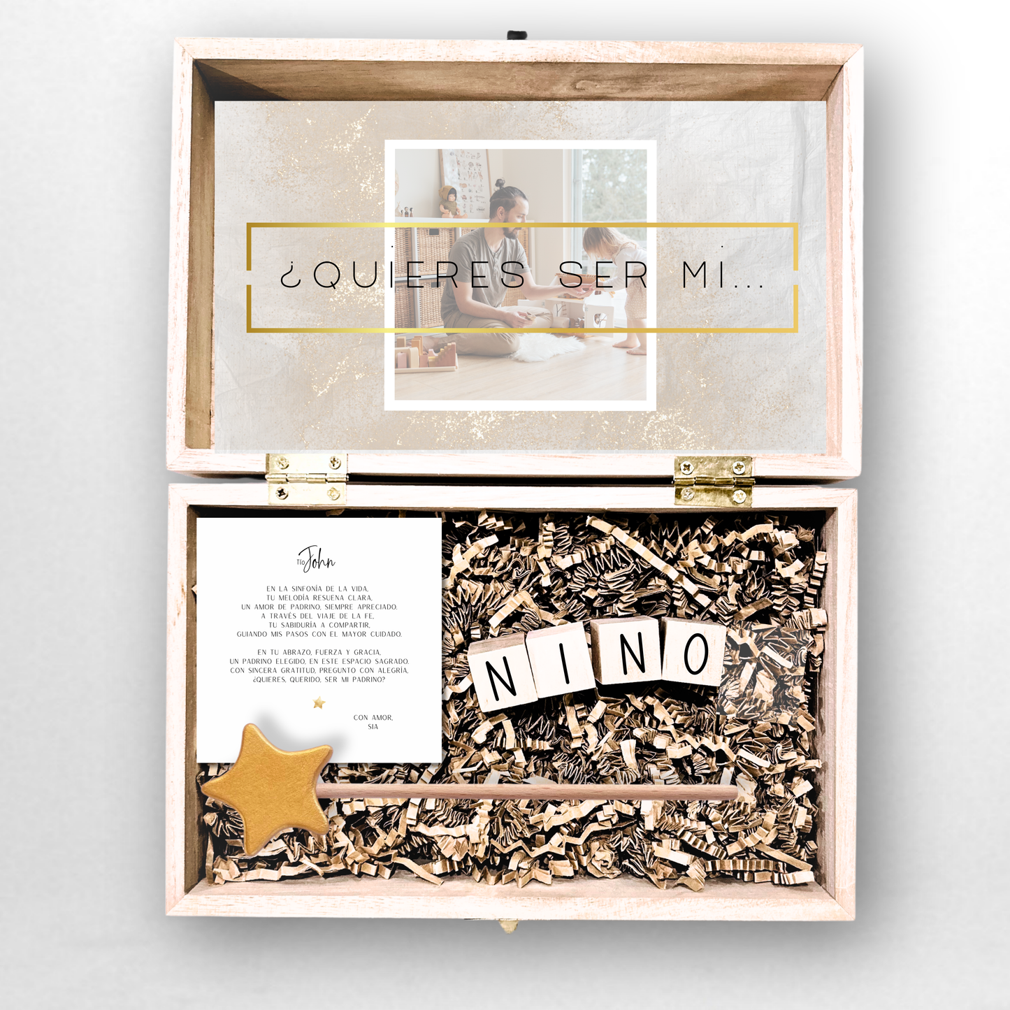 Baptism Proposal Engraved Wooden Gift Box