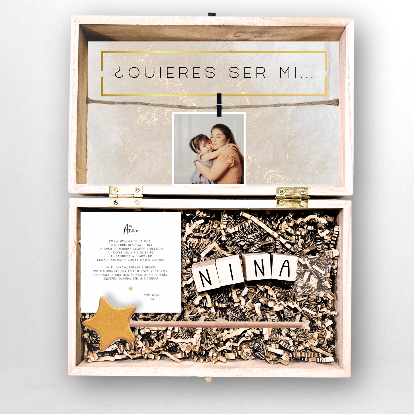 Baptism Proposal Engraved Wooden Gift Box