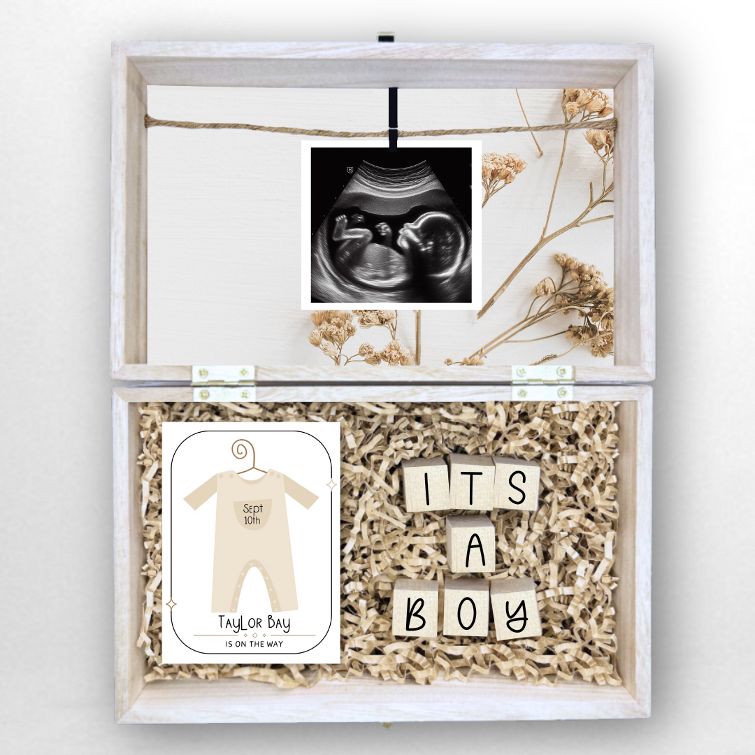 Neutral Gender Baby Gender Reveal Gift Box Engraved Keepsake Celebration Baby Shower It's Boy or Girl Surprise Parent To Be for Grandparents surprise myself