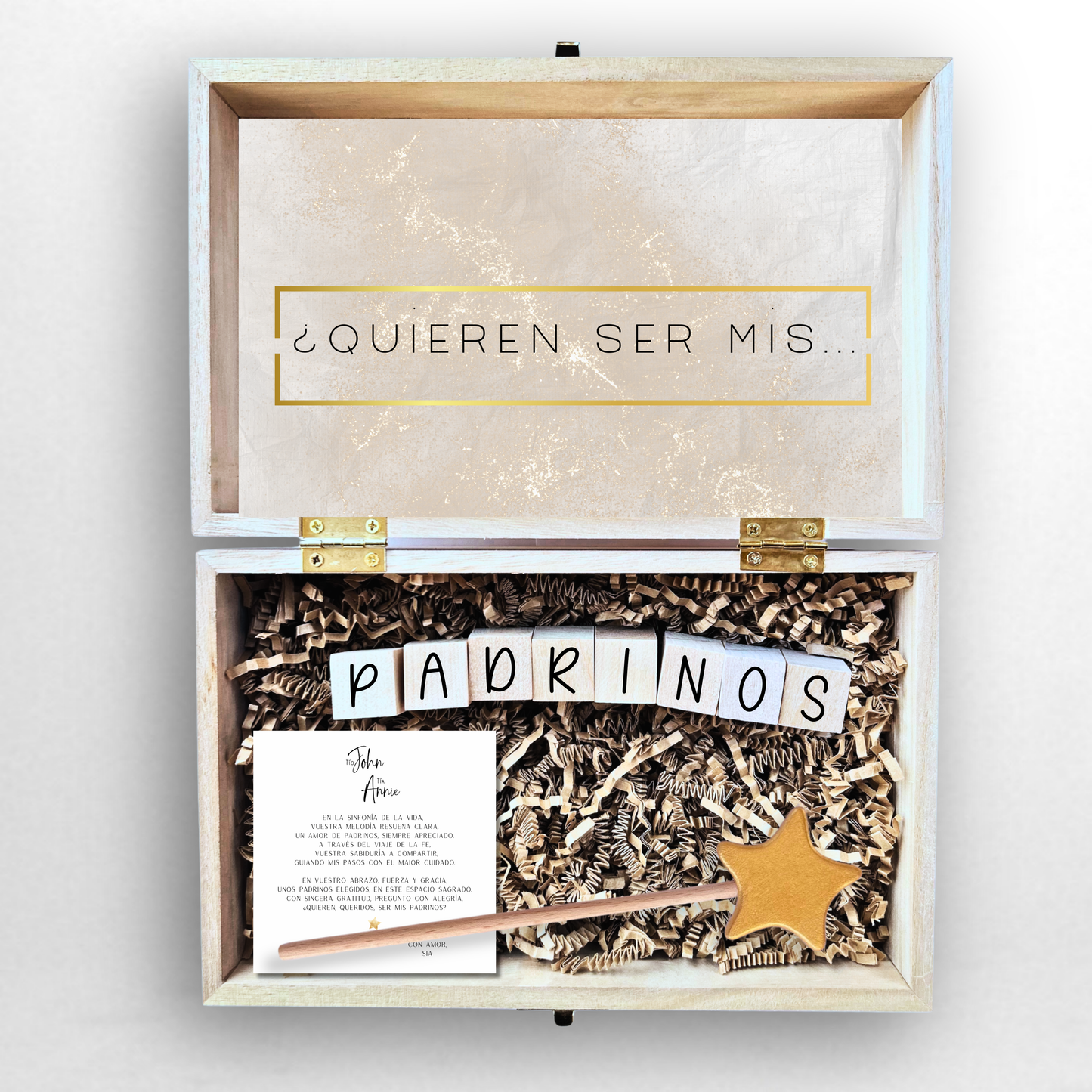 Baptism Proposal Engraved Wooden Gift Box
