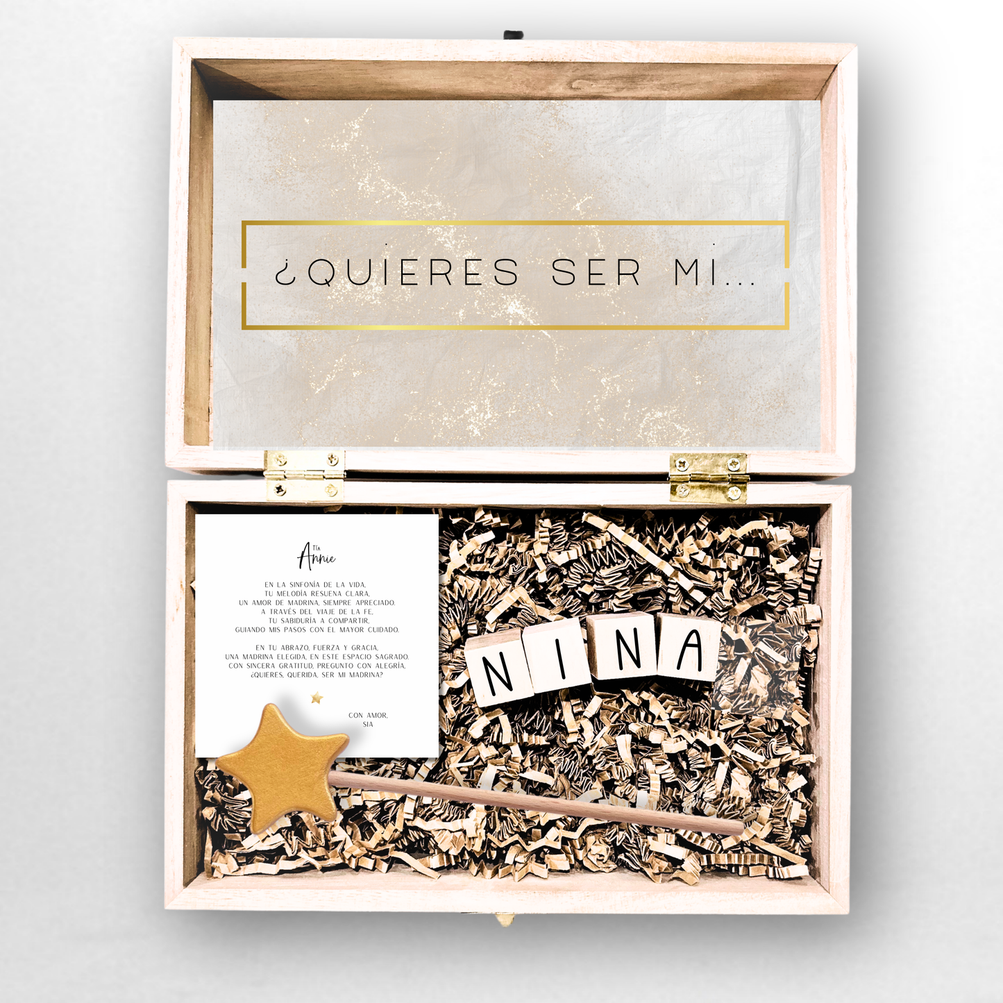 Baptism Proposal Engraved Wooden Gift Box