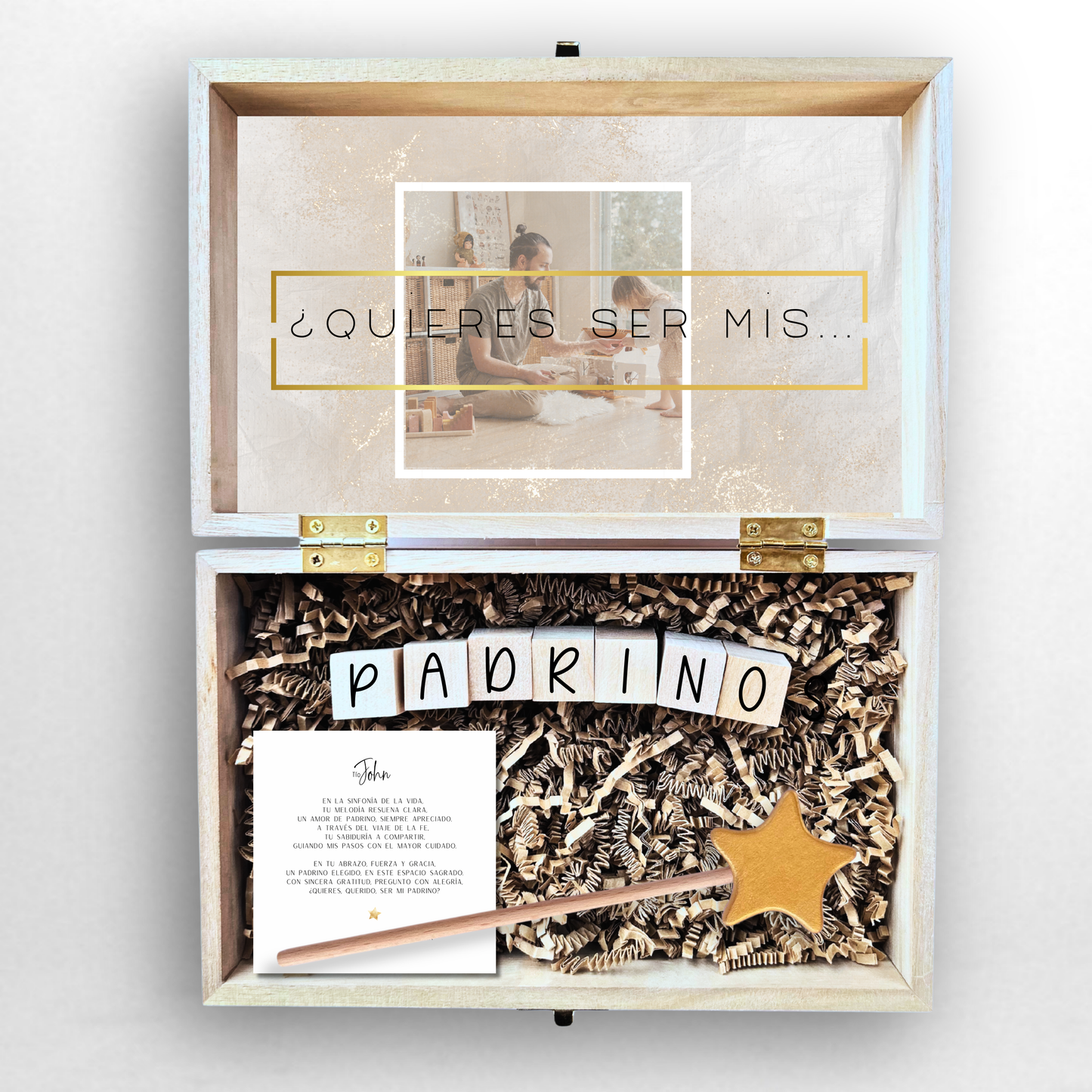 Baptism Proposal Engraved Wooden Gift Box