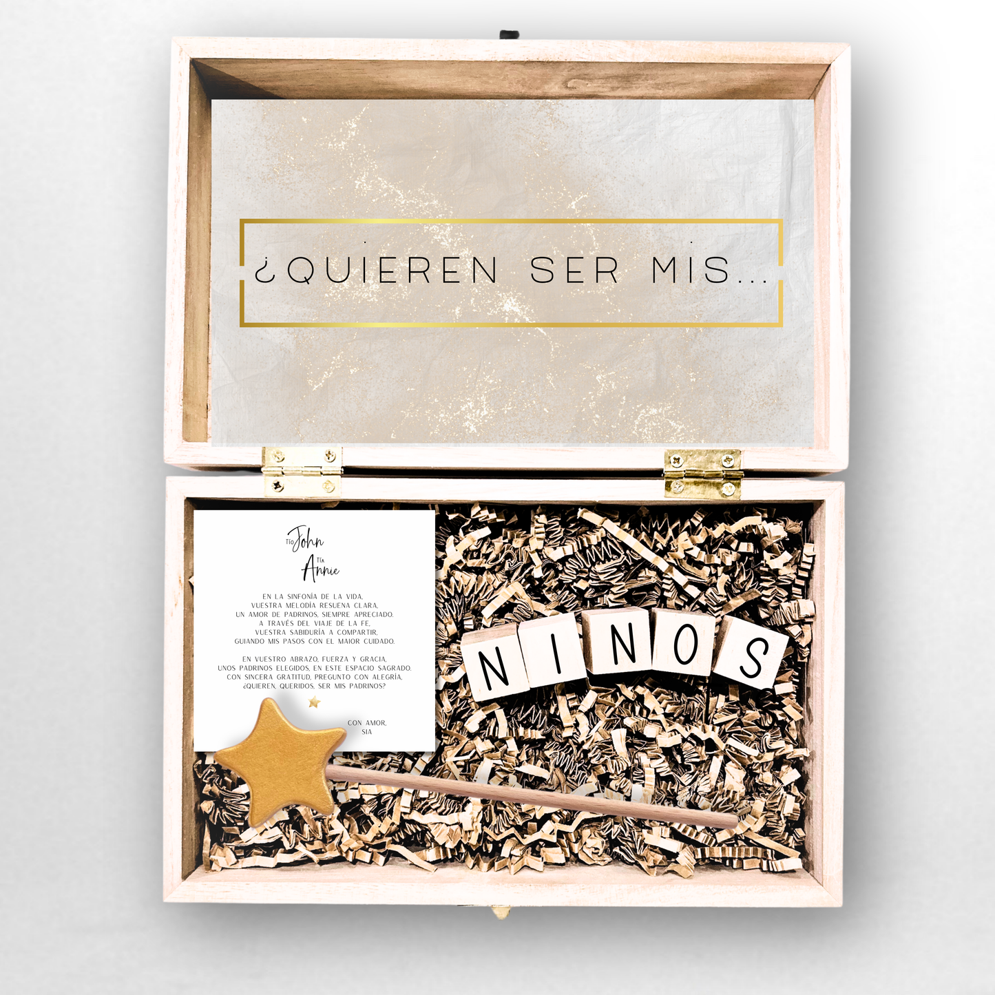 Baptism Proposal Engraved Wooden Gift Box