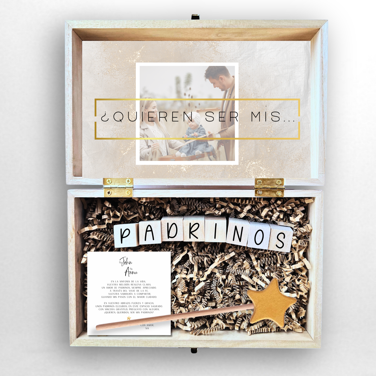 Baptism Proposal Engraved Wooden Gift Box