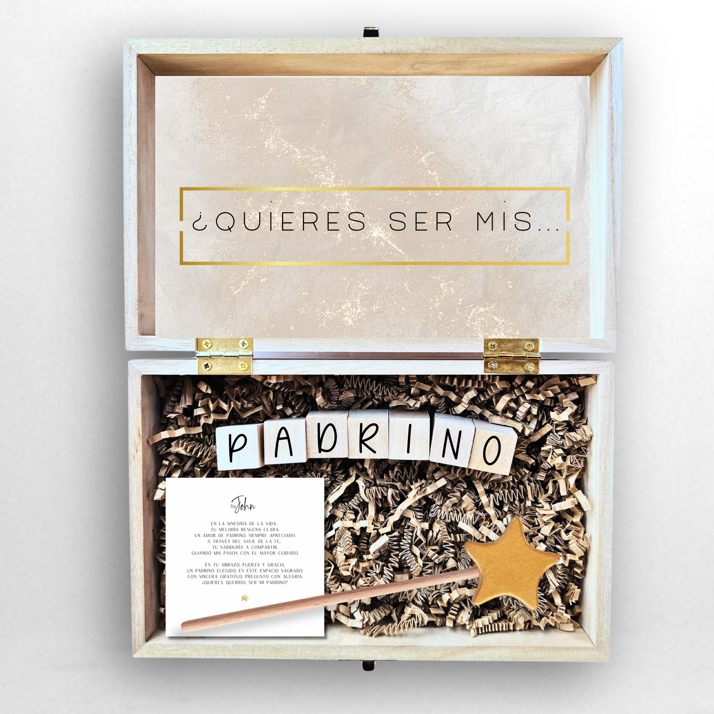Baptism Proposal Engraved Wooden Gift Box