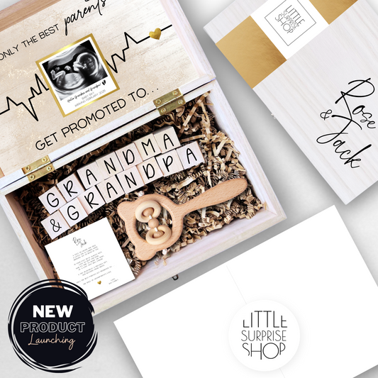 Pre order - Luxurious Pregnancy Announcement Engraved Wood Gift Box