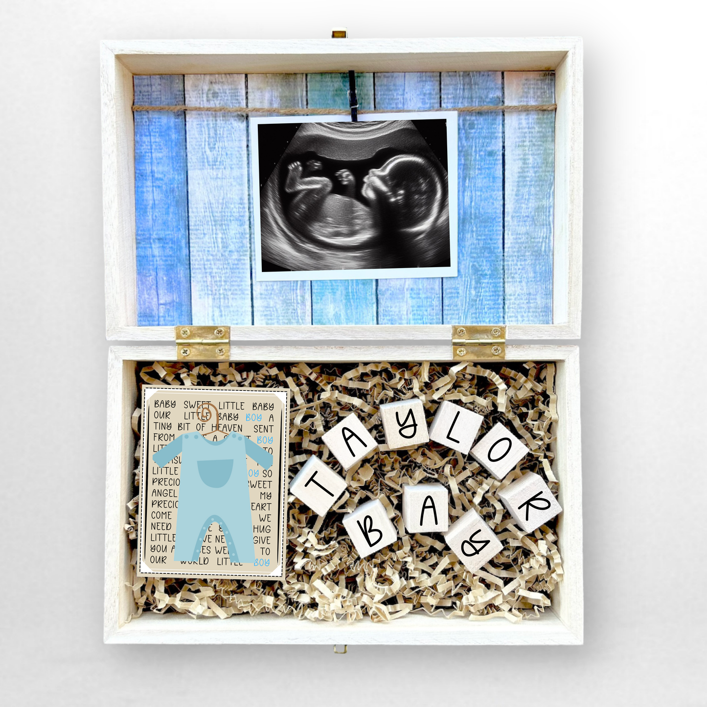 Baby Gender Reveal Gift Box Engraved Personalized Keepsake Baby Shower It's Boy or Girl Surprise Parents To Be Gift for Grandparents